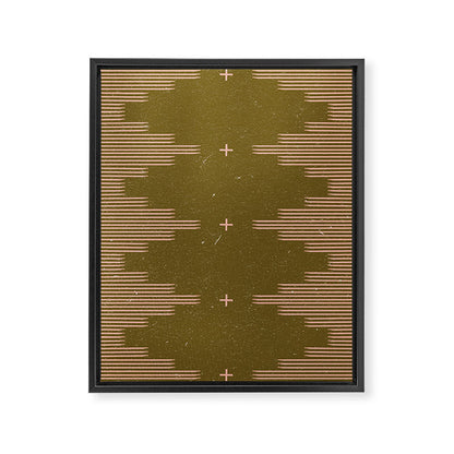 Southwestern Minimalist Retro Green & Pink Framed Canvas Print Gallery Image 7