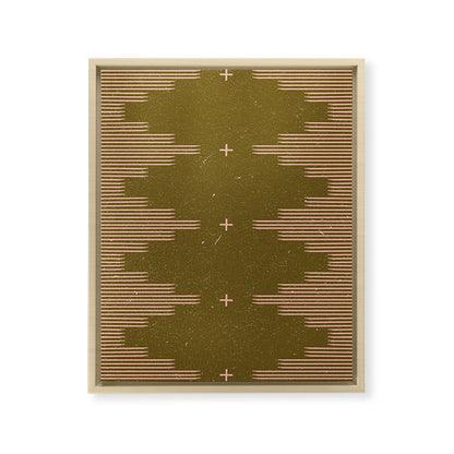 Southwestern Minimalist Retro Green & Pink Framed Canvas Print Gallery Image 25