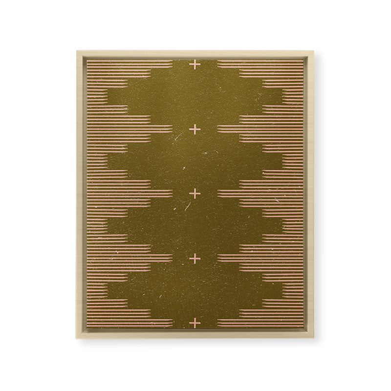 Southwestern Minimalist Retro Green & Pink Framed Canvas Print Gallery Image 23