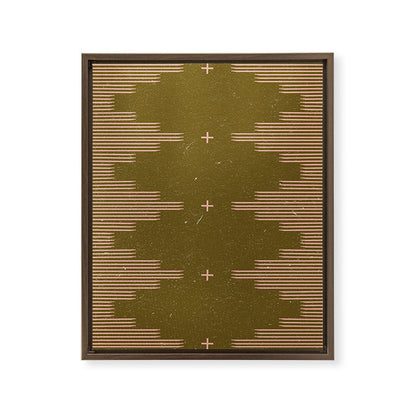 Southwestern Minimalist Retro Green & Pink Framed Canvas Print Gallery Image 12