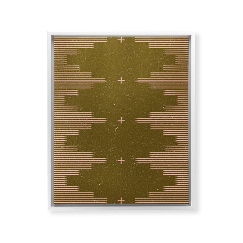 Southwestern Minimalist Retro Green & Pink Framed Canvas Print Gallery Image 34