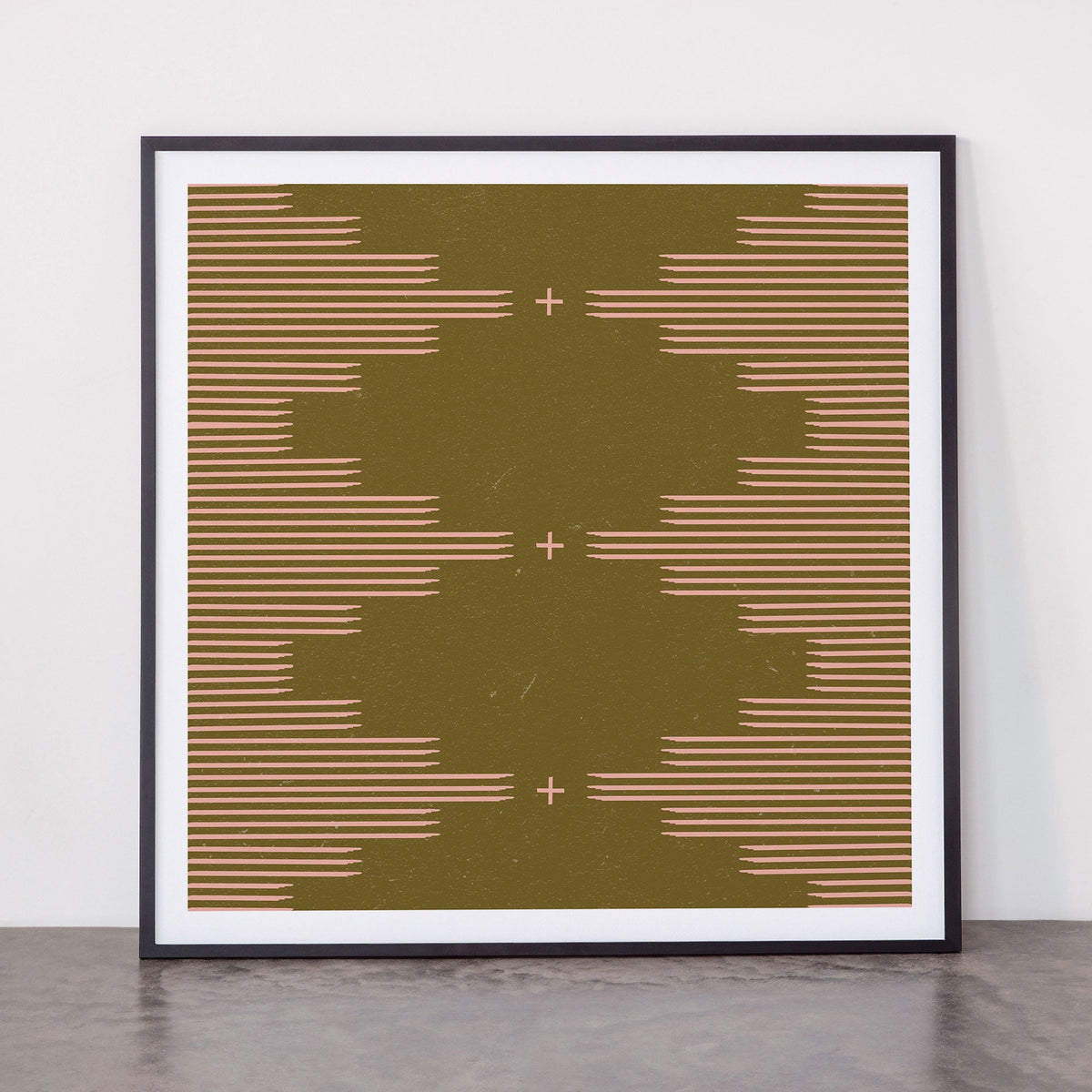 Southwestern Minimalist Retro Green & Pink Framed Art Print Gallery Image 11