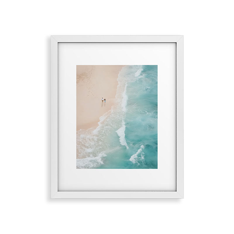 Couple on the Pastel Shore - Aerial Coastal Print Framed Art Print Gallery Image 23