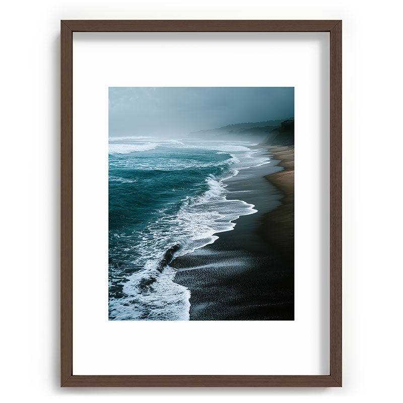Misty Shoreline - Moody Ocean Photography Print Framed Art Print Gallery Image 67