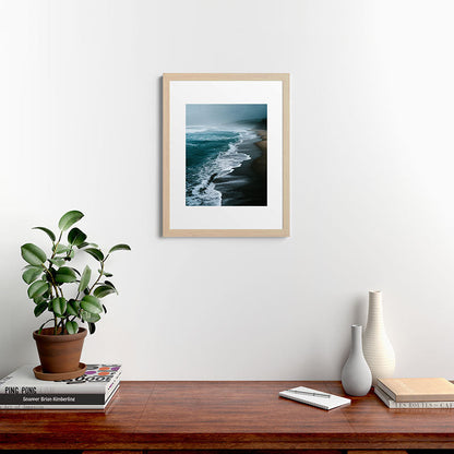 Misty Shoreline - Moody Ocean Photography Print Framed Art Print Gallery Image 47