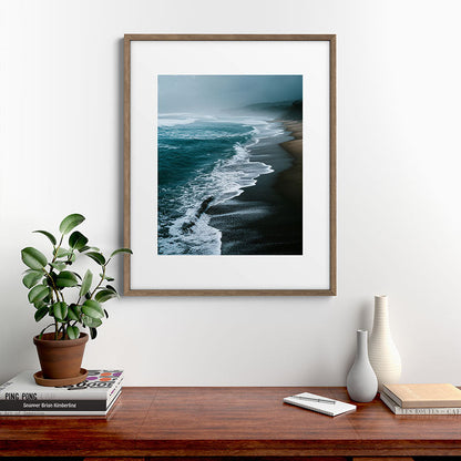 Misty Shoreline - Moody Ocean Photography Print Framed Art Print Gallery Image 14