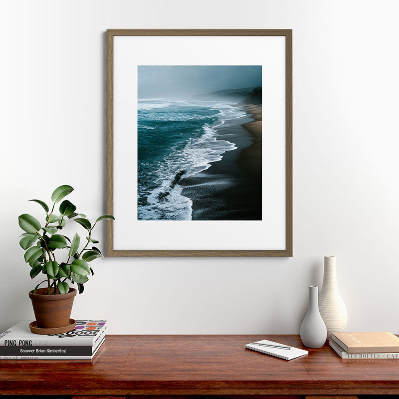 Misty Shoreline - Moody Ocean Photography Print Framed Art Print Gallery Image 42