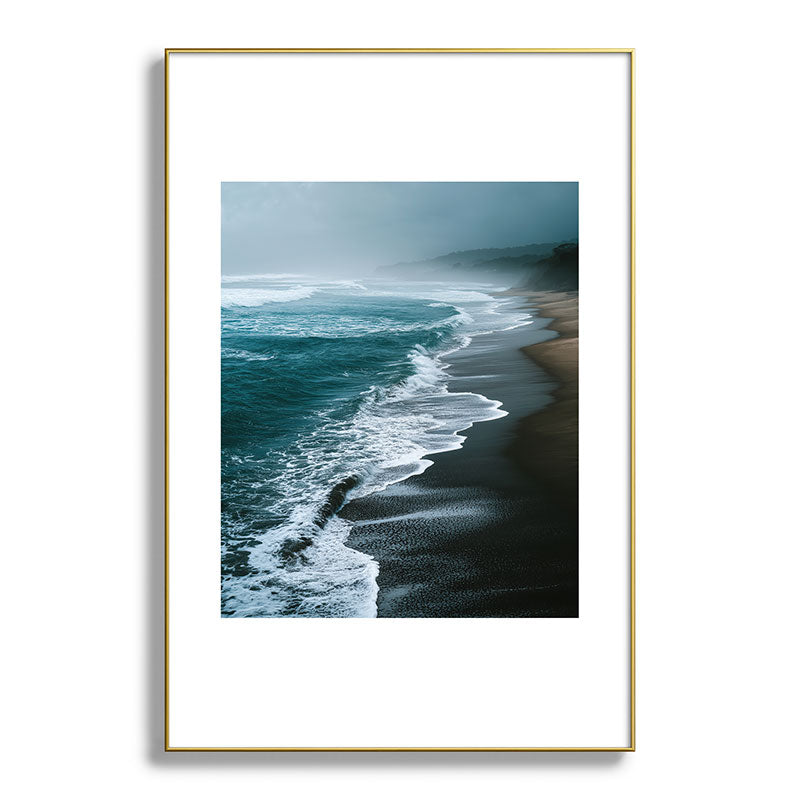 Misty Shoreline - Moody Ocean Photography Print Framed Art Print Gallery Image 93