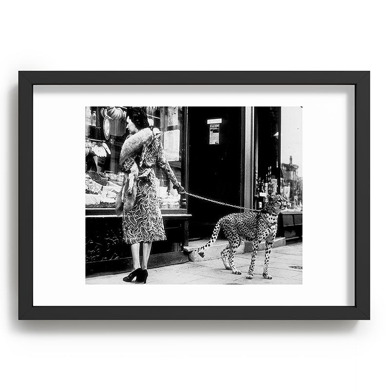 Woman Walking Pet Cheetah in London, 1939 Framed Art Print Gallery Image 59