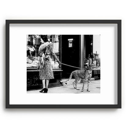 Woman Walking Pet Cheetah in London, 1939 Framed Art Print Gallery Image 60