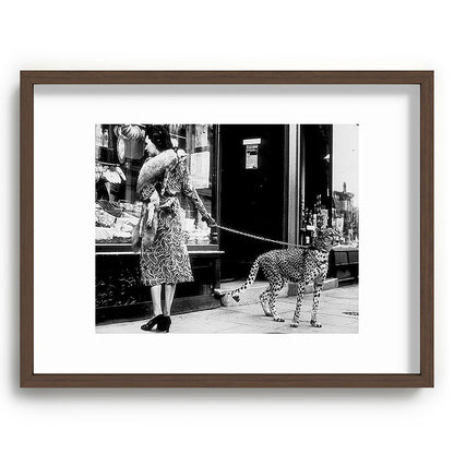 Woman Walking Pet Cheetah in London, 1939 Framed Art Print Gallery Image 66