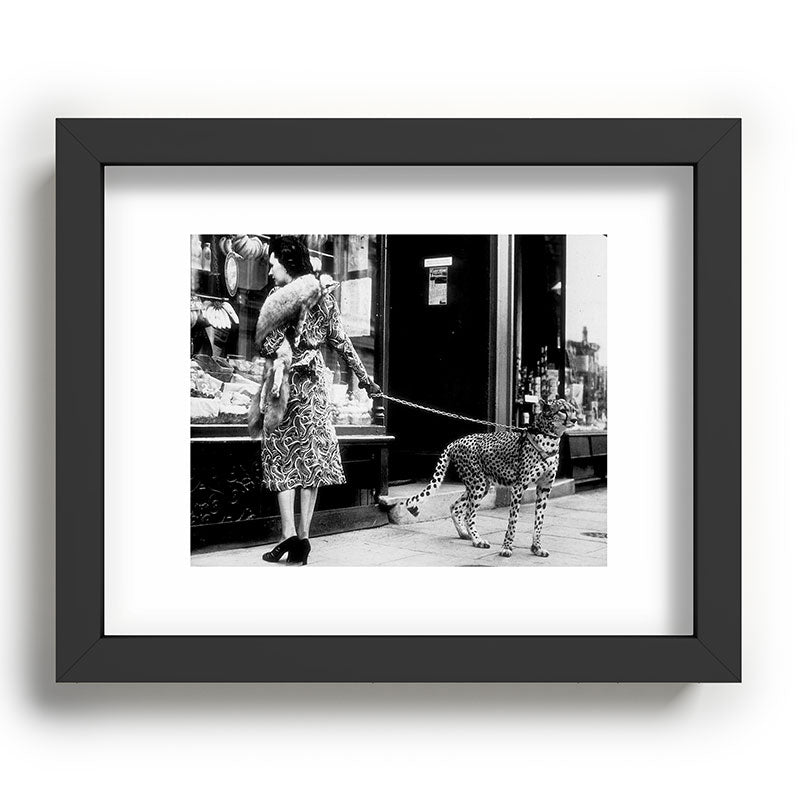 Woman Walking Pet Cheetah in London, 1939 Framed Art Print Gallery Image 57