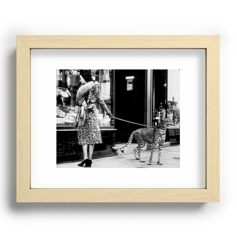 Woman Walking Pet Cheetah in London, 1939 Framed Art Print Gallery Image 70