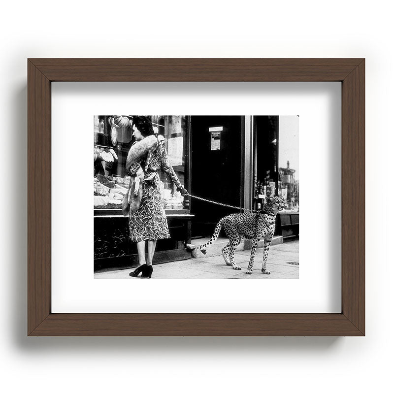 Woman Walking Pet Cheetah in London, 1939 Framed Art Print Gallery Image 63