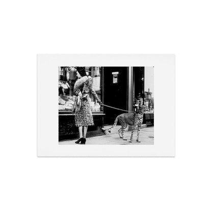 Woman Walking Pet Cheetah in London, 1939 Art Print Gallery Image 6