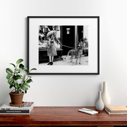Woman Walking Pet Cheetah in London, 1939 Framed Art Print Gallery Image 7