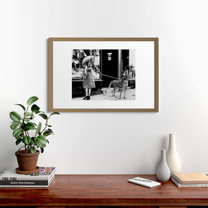 Woman Walking Pet Cheetah in London, 1939 Framed Art Print Gallery Image 48