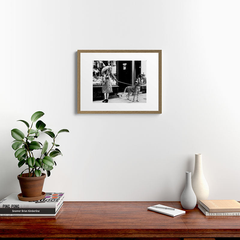 Woman Walking Pet Cheetah in London, 1939 Framed Art Print Gallery Image 12