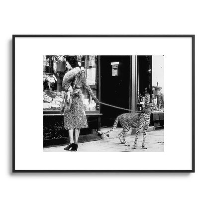 Woman Walking Pet Cheetah in London, 1939 Framed Art Print Gallery Image 84