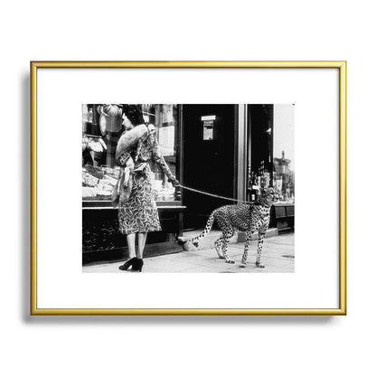 Woman Walking Pet Cheetah in London, 1939 Framed Art Print Gallery Image 88