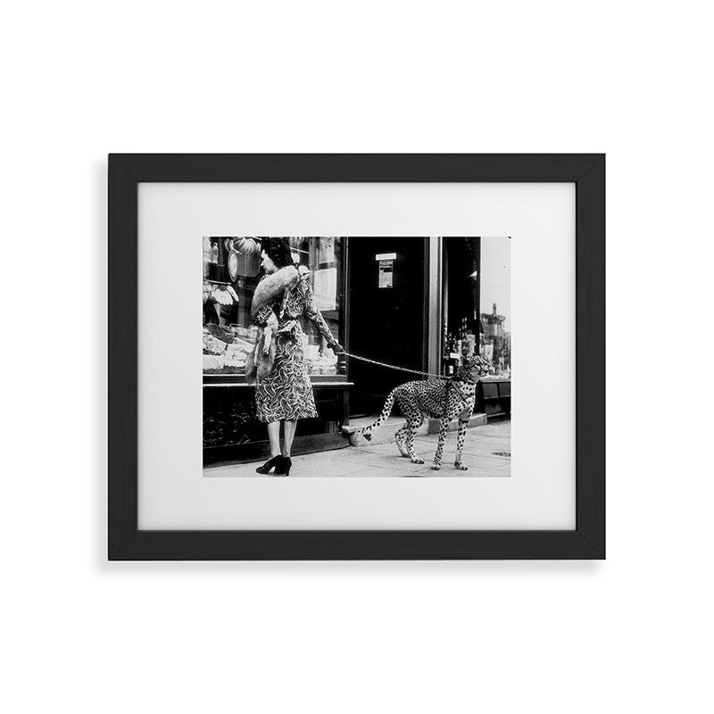 Woman Walking Pet Cheetah in London, 1939 Framed Art Print Gallery Image 30