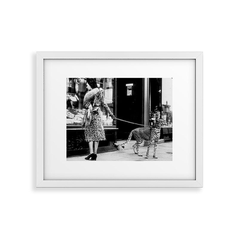 Woman Walking Pet Cheetah in London, 1939 Framed Art Print Gallery Image 25