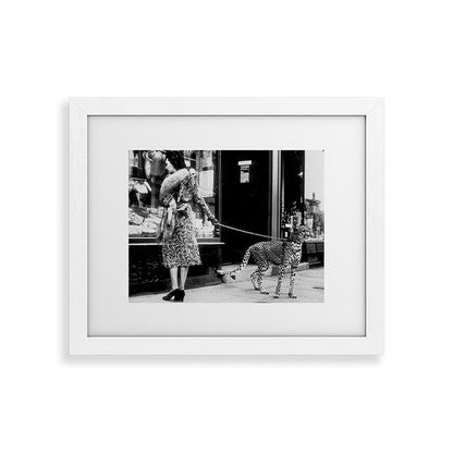 Woman Walking Pet Cheetah in London, 1939 Framed Art Print Gallery Image 50