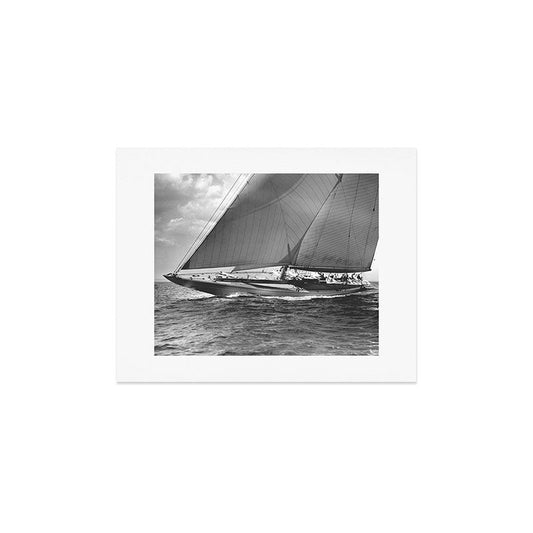 12-meter Sailing Yacht America's Cup Races nautical black and white photograph Art Print Gallery Image 2
