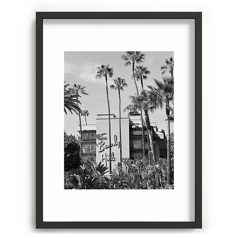 Beverly Hills Hotel, California black and white photograph / black and white photography Framed Art Print Gallery Image 84