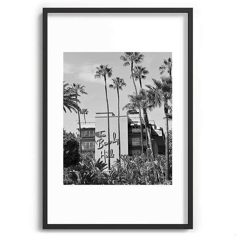 Beverly Hills Hotel, California black and white photograph / black and white photography Framed Art Print Gallery Image 85