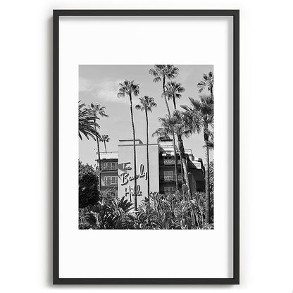 Beverly Hills Hotel, California black and white photograph / black and white photography Framed Art Print Gallery Image 85