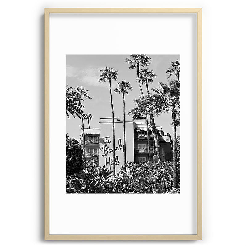 Beverly Hills Hotel, California black and white photograph / black and white photography Framed Art Print Gallery Image 102