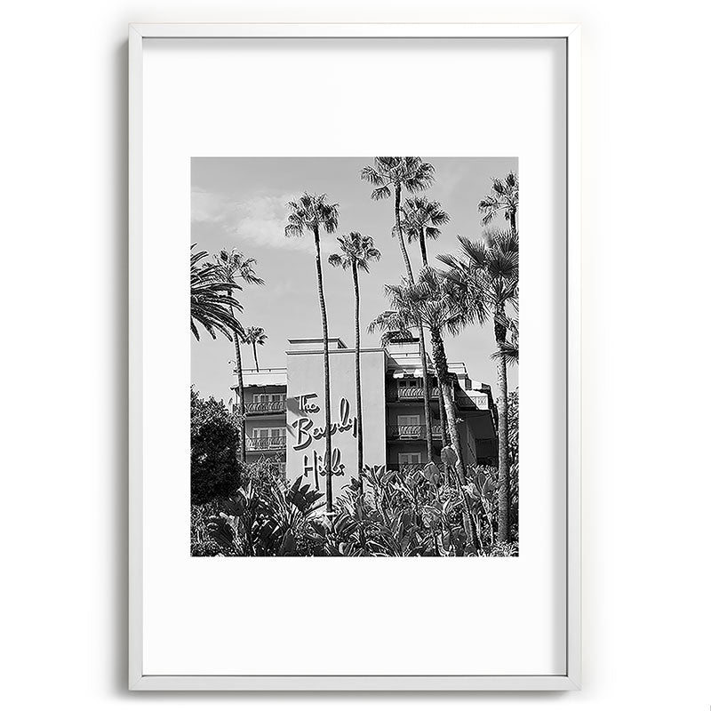 Beverly Hills Hotel, California black and white photograph / black and white photography Framed Art Print Gallery Image 110