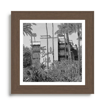 Beverly Hills Hotel, California black and white photograph / black and white photography Framed Art Print Gallery Image 57