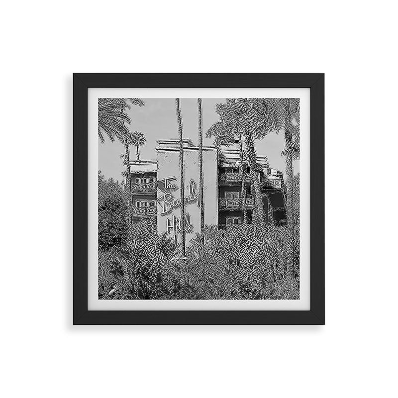 Beverly Hills Hotel, California black and white photograph / black and white photography Framed Art Print Gallery Image 50