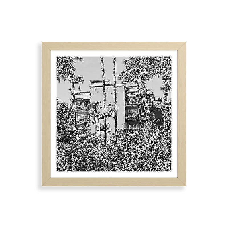 Beverly Hills Hotel, California black and white photograph / black and white photography Framed Art Print Gallery Image 71