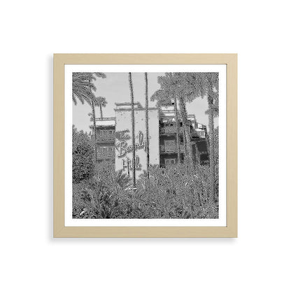 Beverly Hills Hotel, California black and white photograph / black and white photography Framed Art Print Gallery Image 71