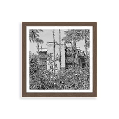 Beverly Hills Hotel, California black and white photograph / black and white photography Framed Art Print Gallery Image 60