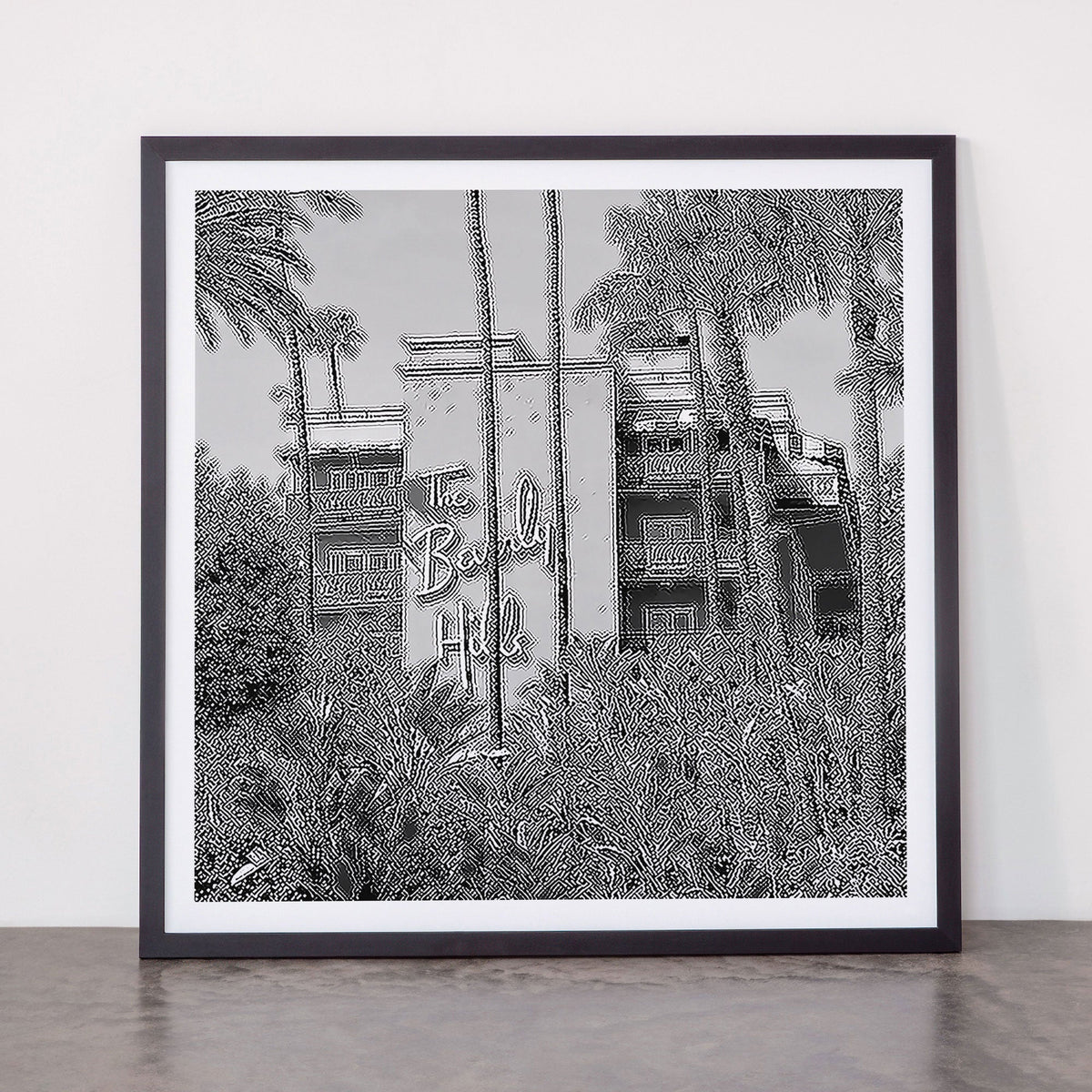 Beverly Hills Hotel, California black and white photograph / black and white photography Framed Art Print Gallery Image 55