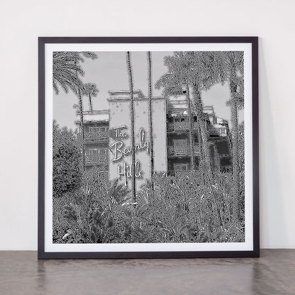 Beverly Hills Hotel, California black and white photograph / black and white photography Framed Art Print Gallery Image 55