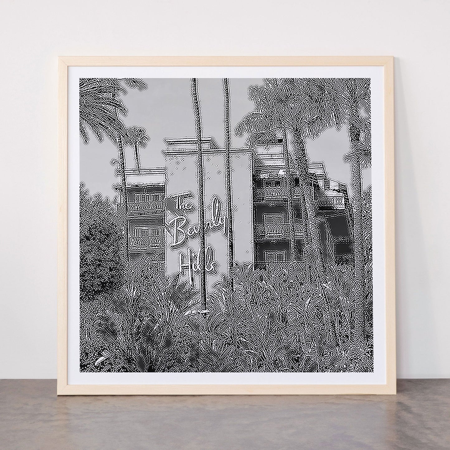 Beverly Hills Hotel, California black and white photograph / black and white photography Framed Art Print Gallery Image 77
