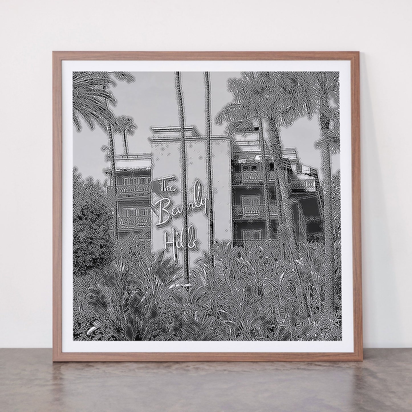 Beverly Hills Hotel, California black and white photograph / black and white photography Framed Art Print Gallery Image 66