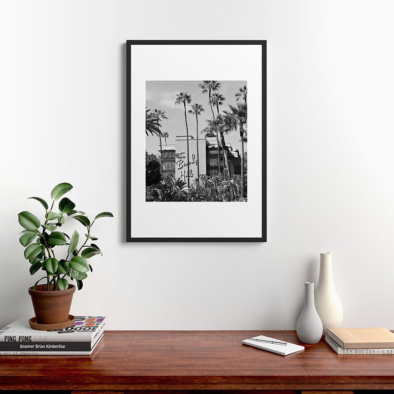 Beverly Hills Hotel, California black and white photograph / black and white photography Framed Art Print Gallery Image 8
