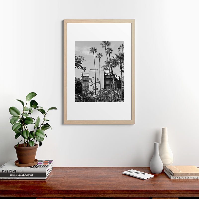 Beverly Hills Hotel, California black and white photograph / black and white photography Framed Art Print Gallery Image 65
