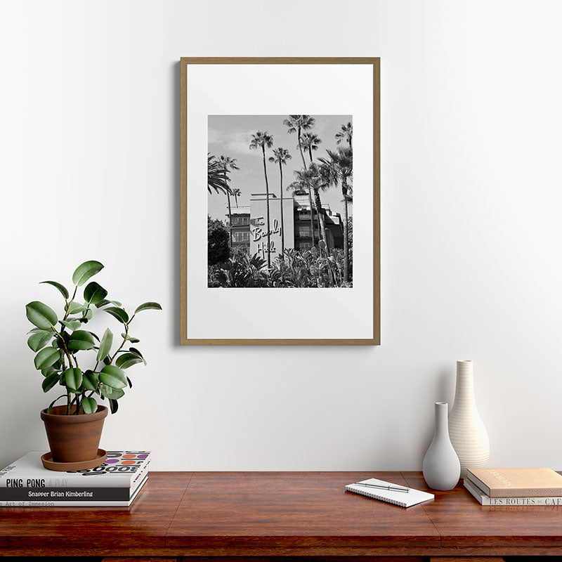 Beverly Hills Hotel, California black and white photograph / black and white photography Framed Art Print Gallery Image 18