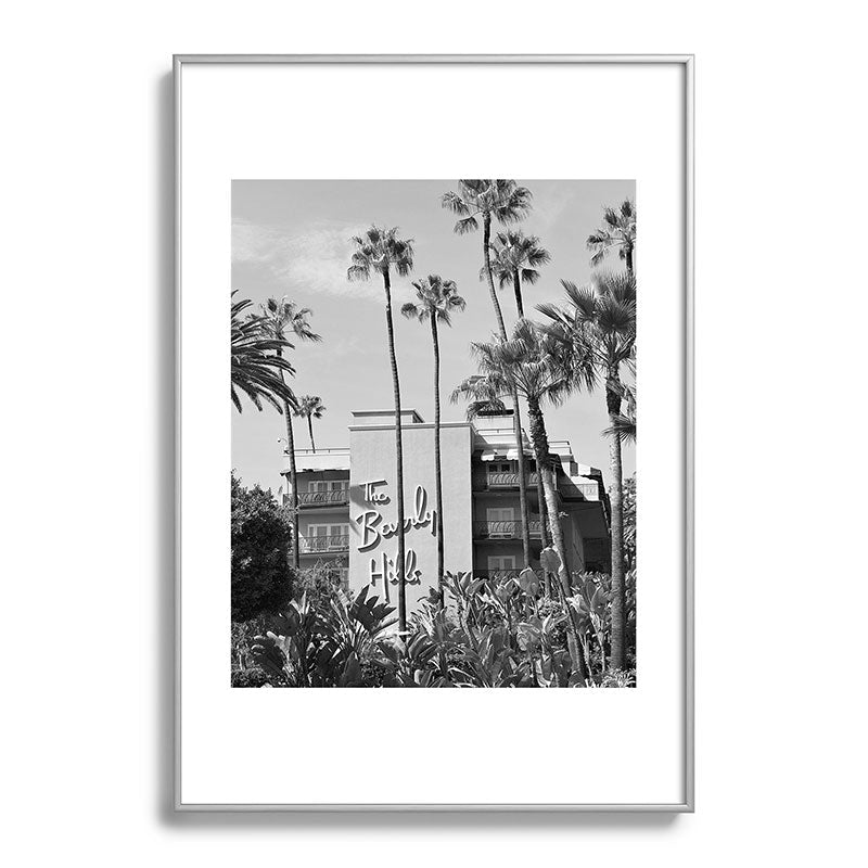 Beverly Hills Hotel, California black and white photograph / black and white photography Framed Art Print Gallery Image 132