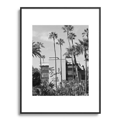 Beverly Hills Hotel, California black and white photograph / black and white photography Framed Art Print Gallery Image 116