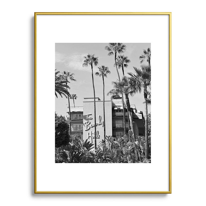 Beverly Hills Hotel, California black and white photograph / black and white photography Framed Art Print Gallery Image 125