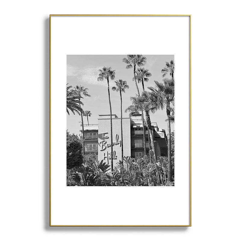 Beverly Hills Hotel, California black and white photograph / black and white photography Framed Art Print Gallery Image 128