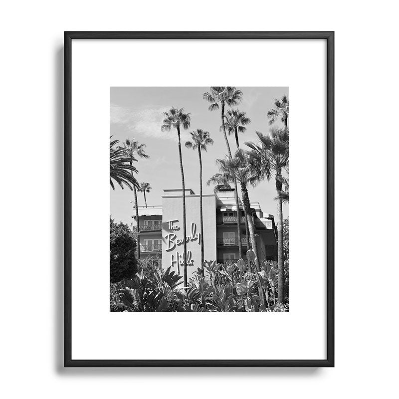 Beverly Hills Hotel, California black and white photograph / black and white photography Framed Art Print Gallery Image 112